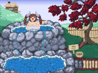 I drew this thinking about an onsen, but it made me want to make an idle game where you slowly upgrade the onsen, cause the cowgirls boobs to grow, replace the water with milk, and so on, and so forth.